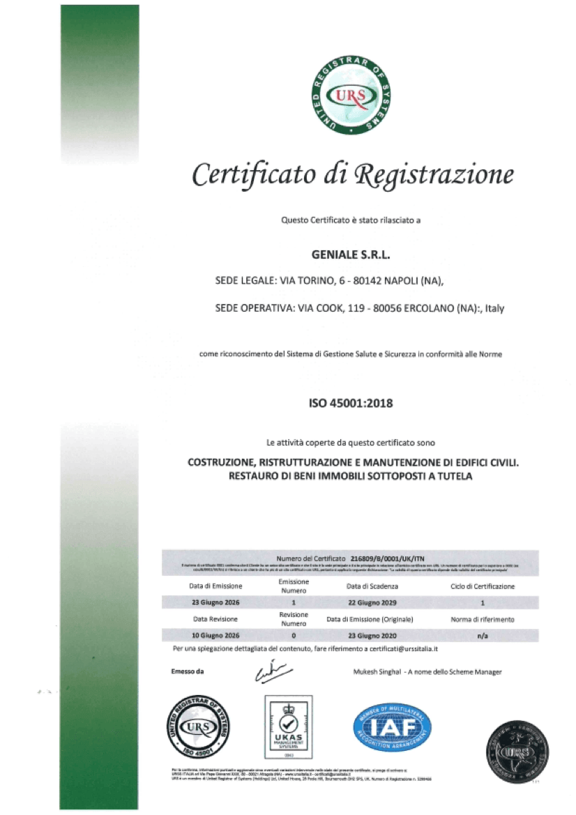 Certificate ISO 45001:2018